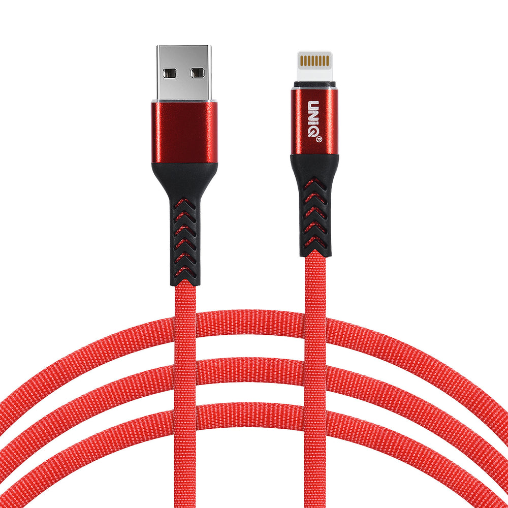 UNIQ Accessory Lightning USB Kabel 200cm snellader dataoverdracht - Rood-USB-Kabels-Ilumina Benelux