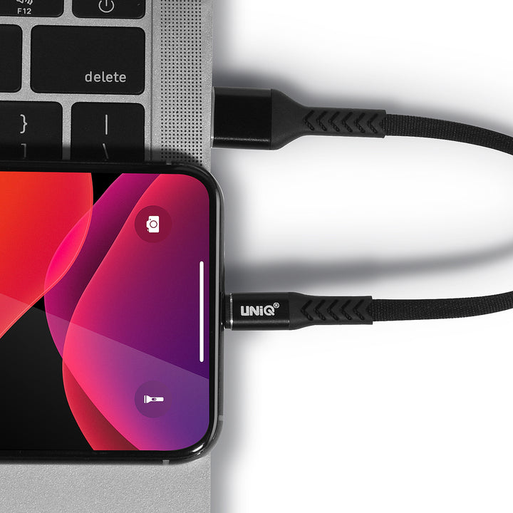 UNIQ Accessory Lightning USB Kabel 200cm snellader dataoverdracht - Zwart-USB-Kabels-Ilumina Benelux