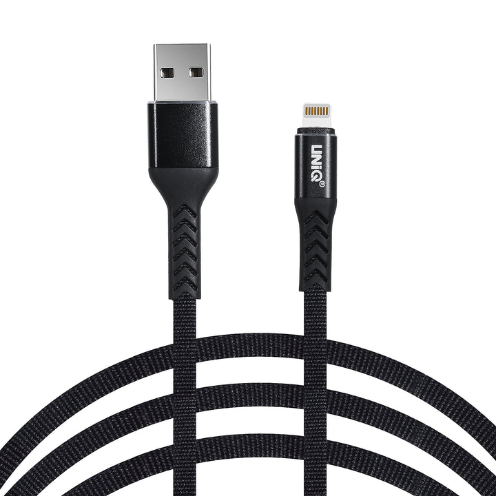 UNIQ Accessory Lightning USB Kabel 200cm snellader dataoverdracht - Zwart-USB-Kabels-Ilumina Benelux