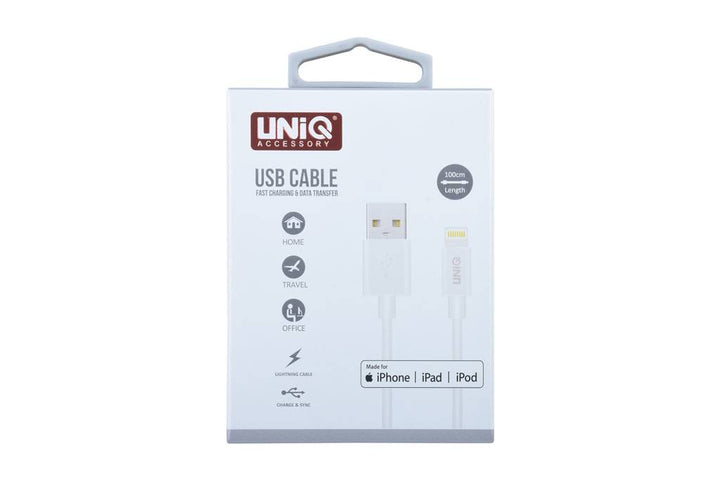 UNIQ Accessory MFI Lightning USB Kabel 2.4A (1m) - Wit-USB-Kabels-Ilumina Benelux