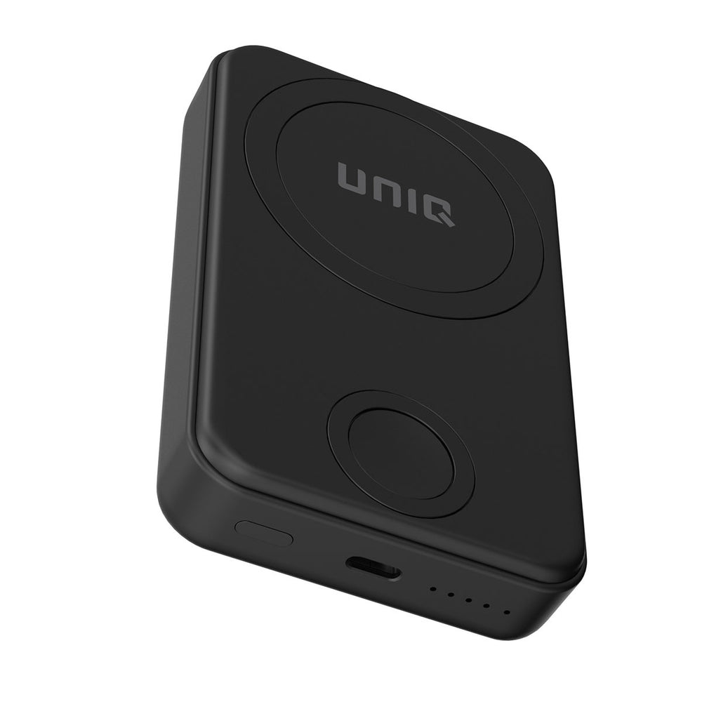 UNIQ Accessory Powerbank 6500 mAh - MagSafe - Apple Watch - Draadloos - Stand - 30cm USB-C Kabel - USB-C Poort - Zwart-Powerbank-Ilumina Benelux
