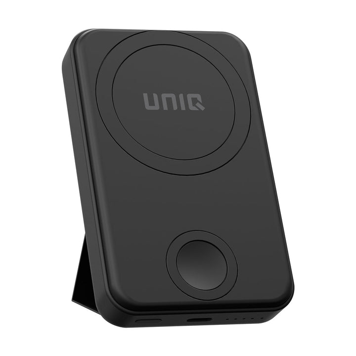 UNIQ Accessory Powerbank 6500 mAh - MagSafe - Apple Watch - Draadloos - Stand - 30cm USB-C Kabel - USB-C Poort - Zwart-Powerbank-Ilumina Benelux