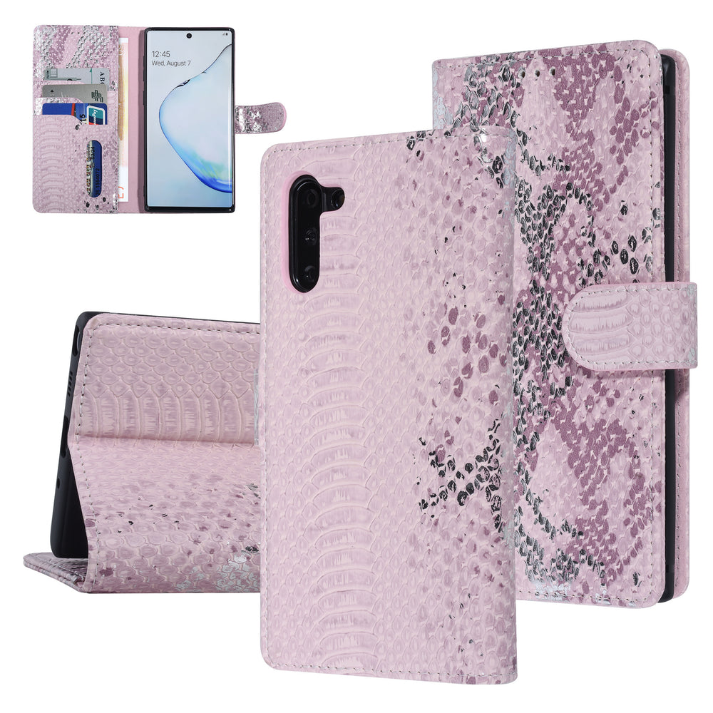 UNIQ Accessory Roze Slangenleer hoesje voor Galaxy Note 10 - Book Case(N970F)-Hoesjes-Ilumina Benelux