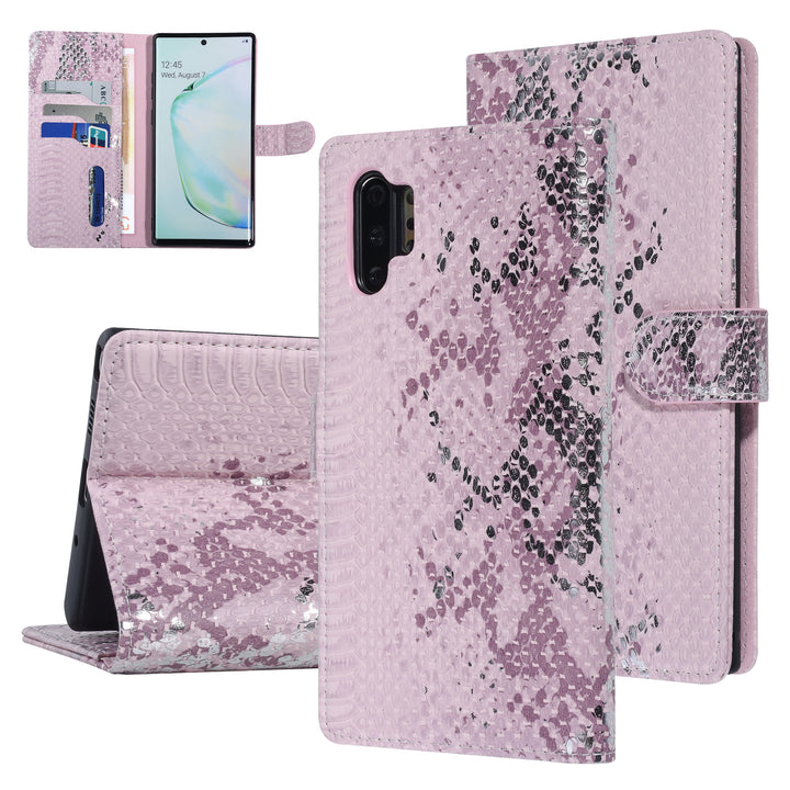 UNIQ Accessory Roze Slangenleer hoesje voor Galaxy Note 10 Plus - Book Case (N975F)-Hoesjes-Ilumina Benelux