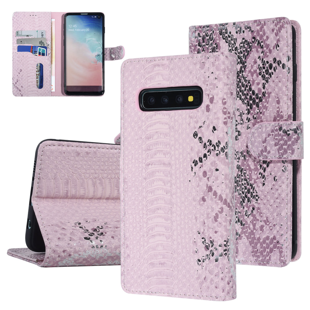 UNIQ Accessory Roze Slangenleer hoesje voor Galaxy S10 - Book Case-Hoesjes-Ilumina Benelux
