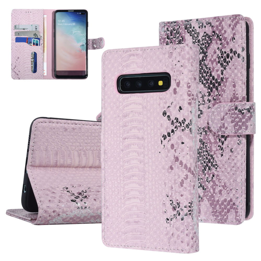 UNIQ Accessory Roze Slangenleer hoesje voor Galaxy S10 Plus - Book Case-Hoesjes-Ilumina Benelux