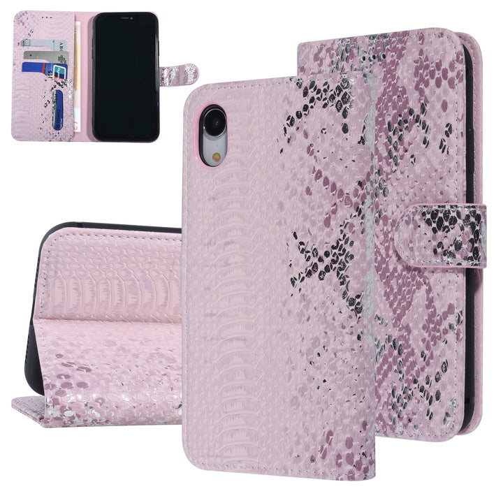 UNIQ Accessory Roze Slangenleer hoesje voor iPhone XR - Book Case-Hoesjes-Ilumina Benelux