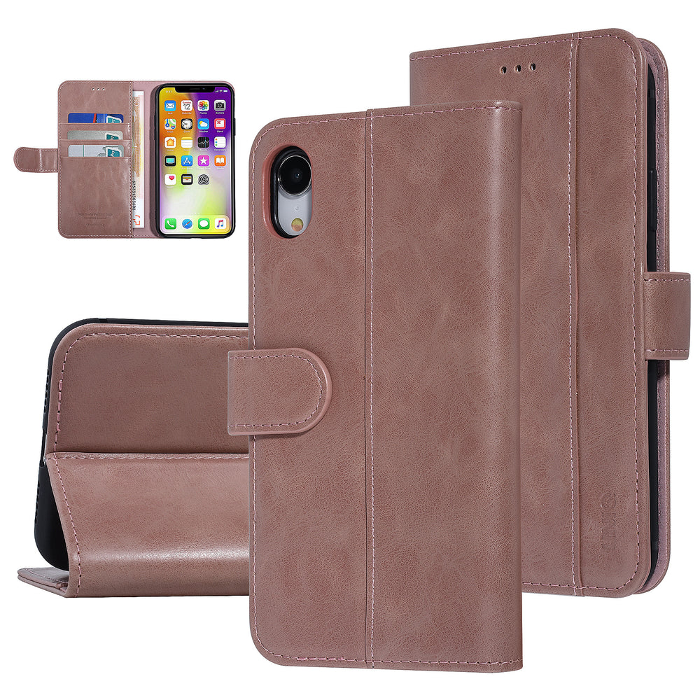 UNIQ Accessory Roze hoesje iPhone XR - Book Case - Zachte huid-Hoesjes-Ilumina Benelux