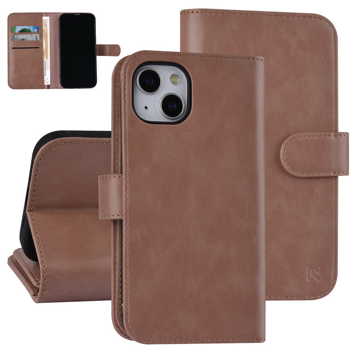 UNIQ Accessory Roze hoesje voor iPhone 13 & 14 - Book Case - Pasjeshouder voor 9 pasjes - Magneetsluiting-Hoesjes-Ilumina Benelux