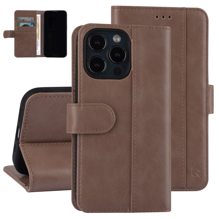 UNIQ Accessory Roze hoesje voor iPhone 13 Pro - Book Case - Pasjeshouder voor 3 pasjes - Magneetsluiting-Hoesjes-Ilumina Benelux
