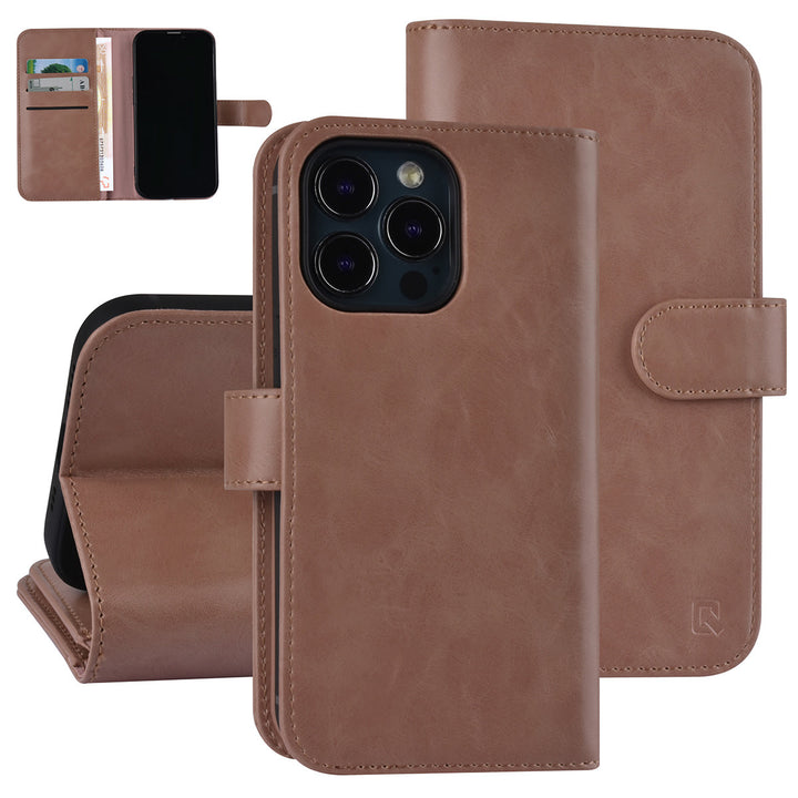 UNIQ Accessory Roze hoesje voor iPhone 13 Pro - Book Case - Pasjeshouder voor 9 pasjes - Magneetsluiting-Hoesjes-Ilumina Benelux