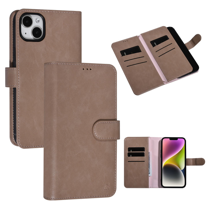 UNIQ Accessory Roze iPhone 14 & 15 Plus Booktype Pasjeshouder voor 9 pasjes - Magneetsluiting-Hoesjes-Ilumina Benelux
