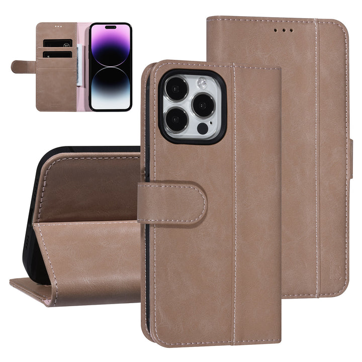 UNIQ Accessory Roze iPhone 14 Pro Max Booktype Pasjeshouder voor 3 pasjes - Magneetsluiting-Hoesjes-Ilumina Benelux
