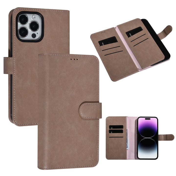 UNIQ Accessory Roze iPhone 14 Pro Max Booktype Pasjeshouder voor 9 pasjes - Magneetsluiting-Hoesjes-Ilumina Benelux