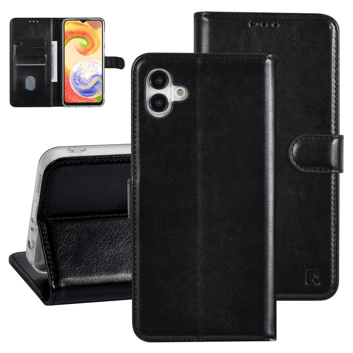 UNIQ Accessory Samsung Galaxy A04 Book Case hoesje - Pasjeshouder voor 3 pasjes - Hanger - Zwart-Hoesjes-Ilumina Benelux