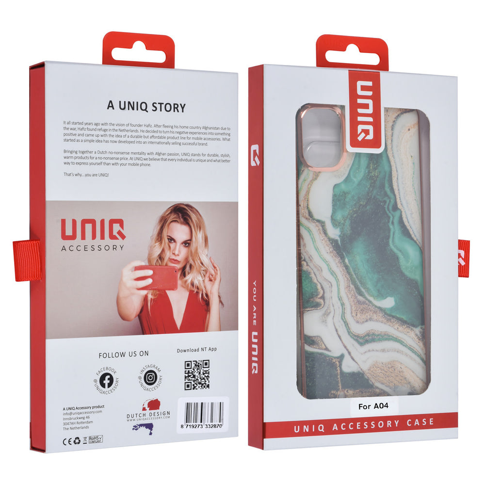 UNIQ Accessory Samsung Galaxy A04 TPU Back Cover hoesje - Marble Green-Hoesjes-Ilumina Benelux