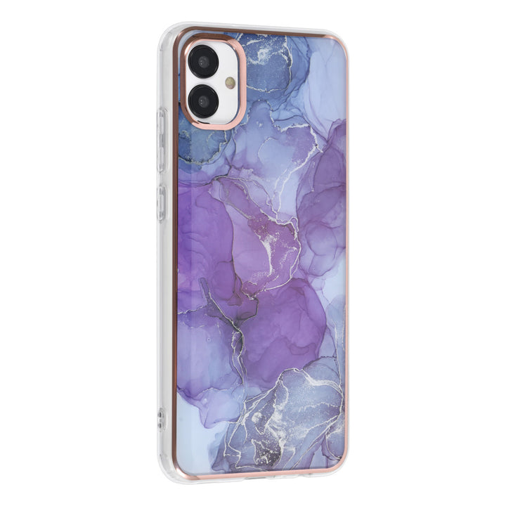 UNIQ Accessory Samsung Galaxy A04 TPU Back Cover hoesje - Marble Purple-Hoesjes-Ilumina Benelux