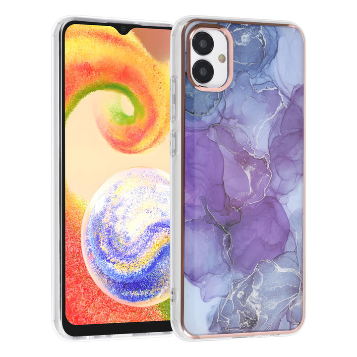 UNIQ Accessory Samsung Galaxy A04 TPU Back Cover hoesje - Marble Purple-Hoesjes-Ilumina Benelux