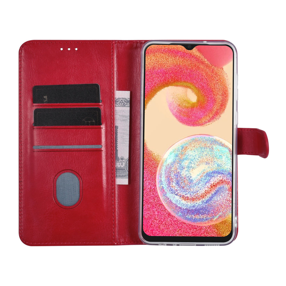UNIQ Accessory Samsung Galaxy A04e Book Case hoesje - Pasjeshouder voor 3 pasjes - Hanger - Rood-Hoesjes-Ilumina Benelux