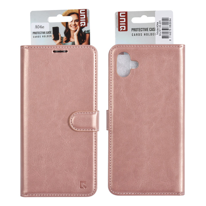 UNIQ Accessory Samsung Galaxy A04e Book Case hoesje - Pasjeshouder voor 3 pasjes - Hanger - Rose Gold-Hoesjes-Ilumina Benelux