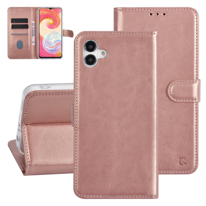 UNIQ Accessory Samsung Galaxy A04e Book Case hoesje - Pasjeshouder voor 3 pasjes - Hanger - Rose Gold-Hoesjes-Ilumina Benelux