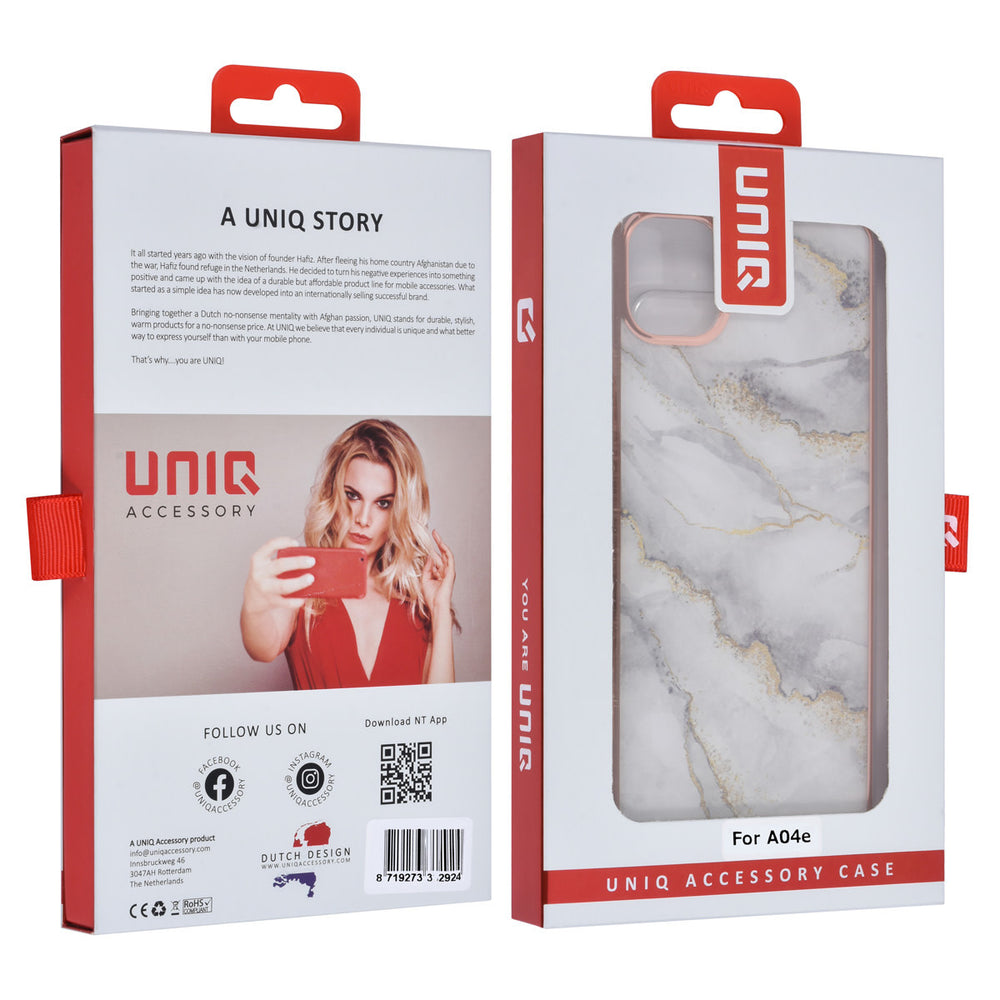 UNIQ Accessory Samsung Galaxy A04e TPU Back Cover hoesje - Marble White-Hoesjes-Ilumina Benelux