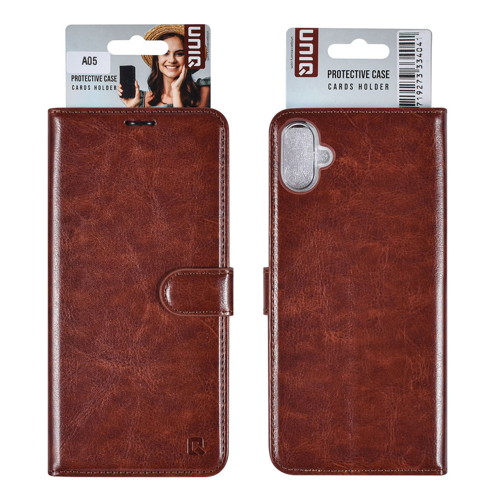 UNIQ Accessory Samsung Galaxy A05 Book Case hoesje Pasjeshouder - Bruin-Hoesjes-Ilumina Benelux