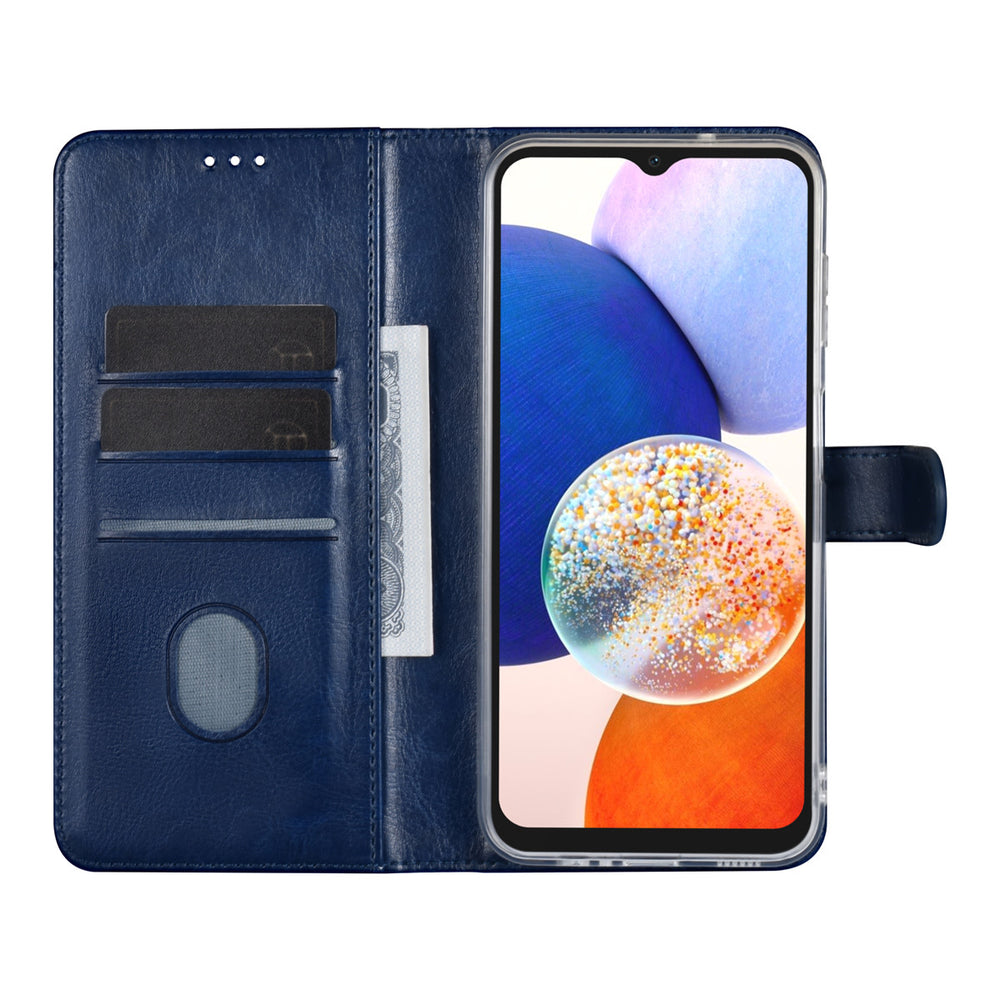 UNIQ Accessory Samsung Galaxy A14 5G Book Case hoesje - Pasjeshouder voor 3 pasjes - Hanger - Blauw-Hoesjes-Ilumina Benelux