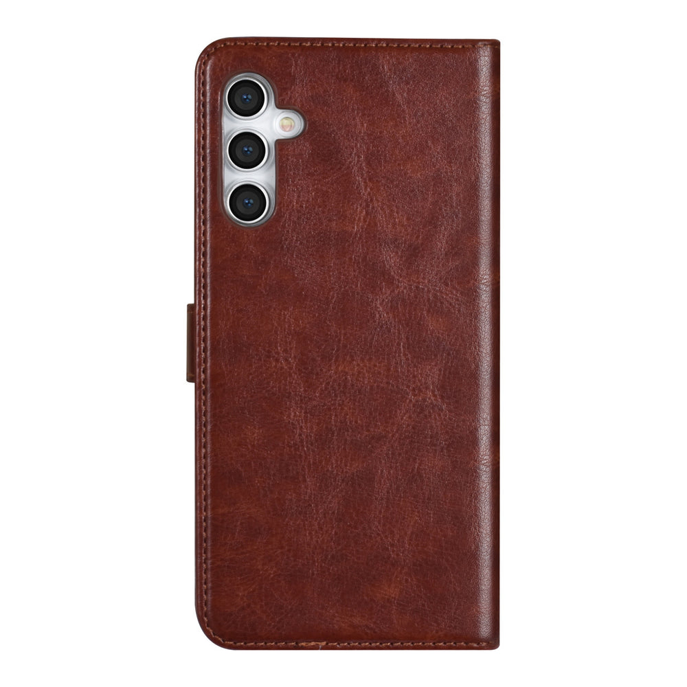 UNIQ Accessory Samsung Galaxy A14 5G Book Case hoesje - Pasjeshouder voor 3 pasjes - Hanger - Bruin-Hoesjes-Ilumina Benelux