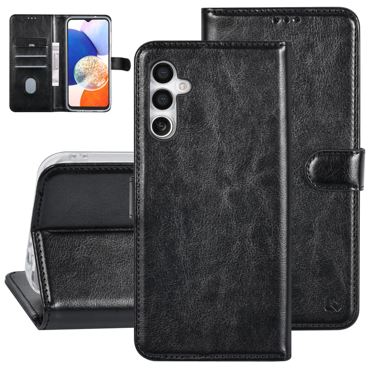 UNIQ Accessory Samsung Galaxy A14 5G Book Case hoesje - Pasjeshouder voor 3 pasjes - Hanger - Zwart-Hoesjes-Ilumina Benelux