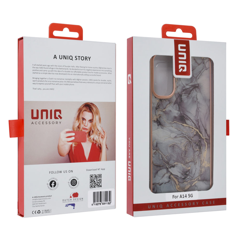UNIQ Accessory Samsung Galaxy A14 5G TPU Backcover - Marble Grey-Hoesjes-Ilumina Benelux
