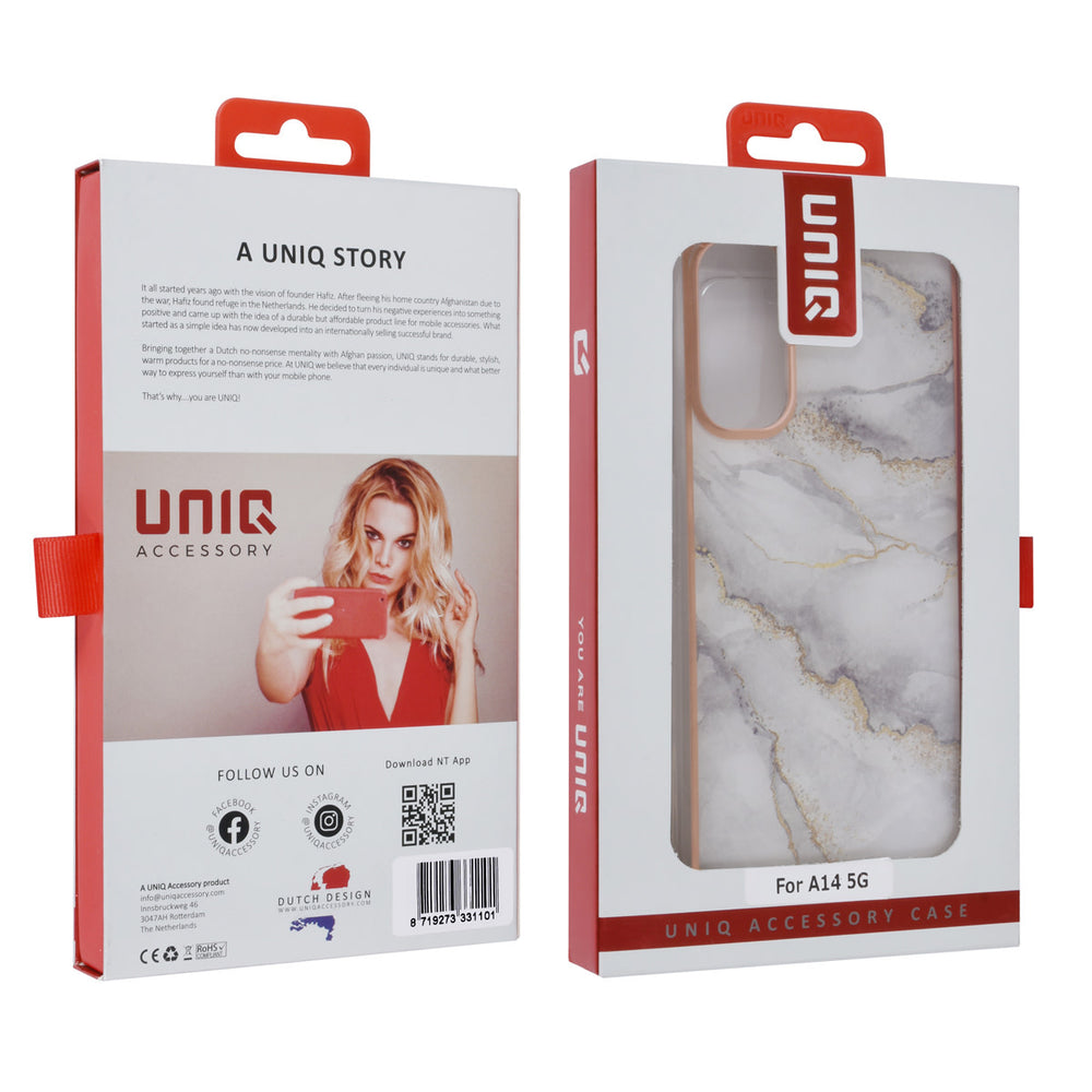 UNIQ Accessory Samsung Galaxy A14 5G TPU Backcover - Marble White-Hoesjes-Ilumina Benelux