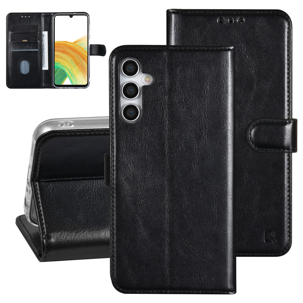 UNIQ Accessory Samsung Galaxy A24 Book Case hoesje - Pasjeshouder voor 3 pasjes - Hanger - Zwart-Hoesjes-Ilumina Benelux