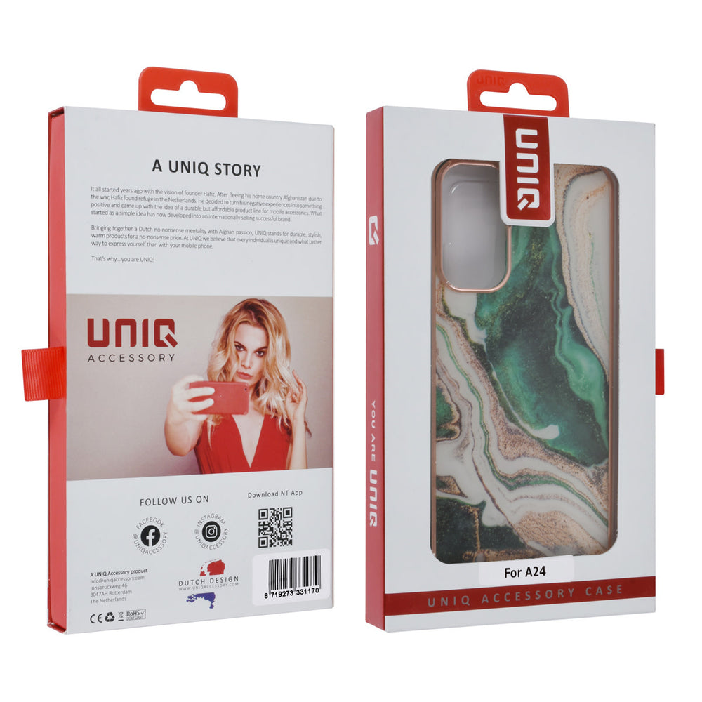 UNIQ Accessory Samsung Galaxy A24 TPU Backcover - Marble Green-Hoesjes-Ilumina Benelux