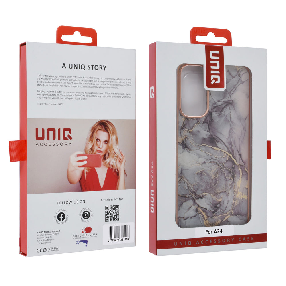 UNIQ Accessory Samsung Galaxy A24 TPU Backcover - Marble Grey-Hoesjes-Ilumina Benelux