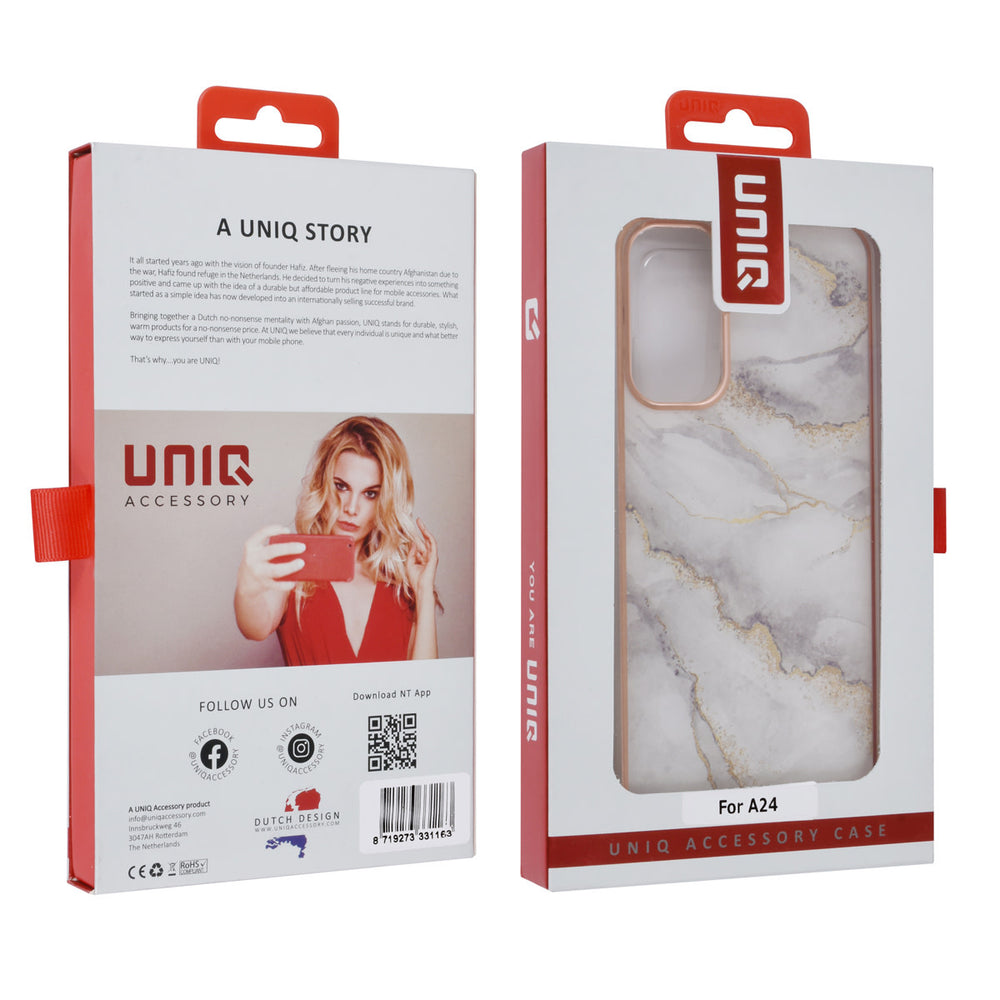 UNIQ Accessory Samsung Galaxy A24 TPU Backcover - Marble White-Hoesjes-Ilumina Benelux