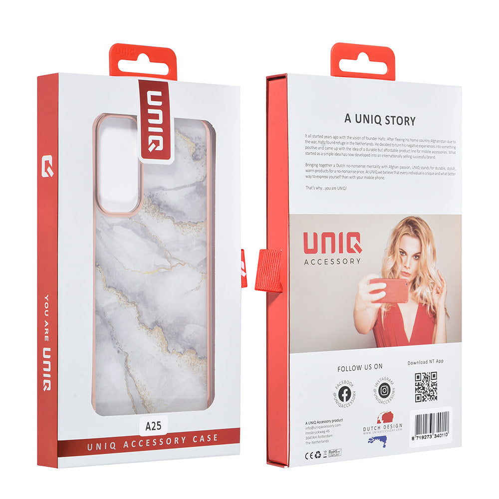 UNIQ Accessory Samsung Galaxy A25 Backcover hoesje Silicone - Marble White-Hoesjes-Ilumina Benelux