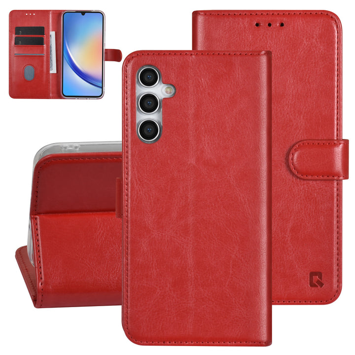 UNIQ Accessory Samsung Galaxy A34 5G Book Case hoesje - Pasjeshouder voor 3 pasjes - Hanger - Rood-Hoesjes-Ilumina Benelux