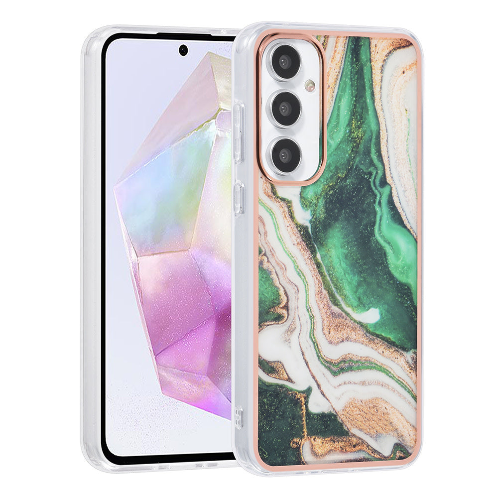 UNIQ Accessory Samsung Galaxy A35 Backcover hoesje Silicone - Marble Green-Hoesjes-Ilumina Benelux