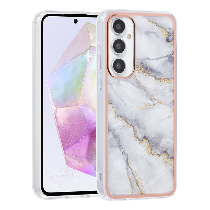 UNIQ Accessory Samsung Galaxy A35 Backcover hoesje Silicone - Marble White-Hoesjes-Ilumina Benelux