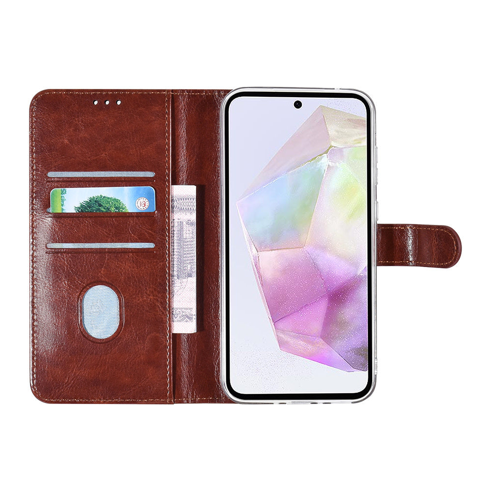 UNIQ Accessory Samsung Galaxy A35 Book Case hoesje Pasjeshouder - Bruin-Hoesjes-Ilumina Benelux