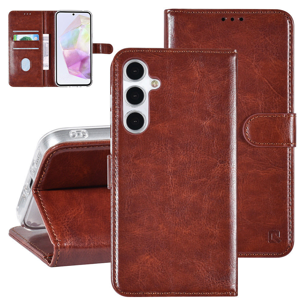 UNIQ Accessory Samsung Galaxy A35 Book Case hoesje Pasjeshouder - Bruin-Hoesjes-Ilumina Benelux