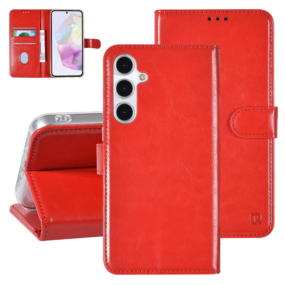 UNIQ Accessory Samsung Galaxy A35 Book Case hoesje Pasjeshouder - Rood-Hoesjes-Ilumina Benelux