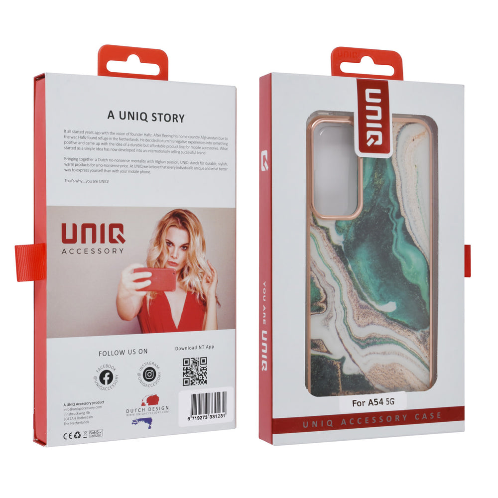 UNIQ Accessory Samsung Galaxy A54 5G TPU Backcover - Marble Green-Hoesjes-Ilumina Benelux