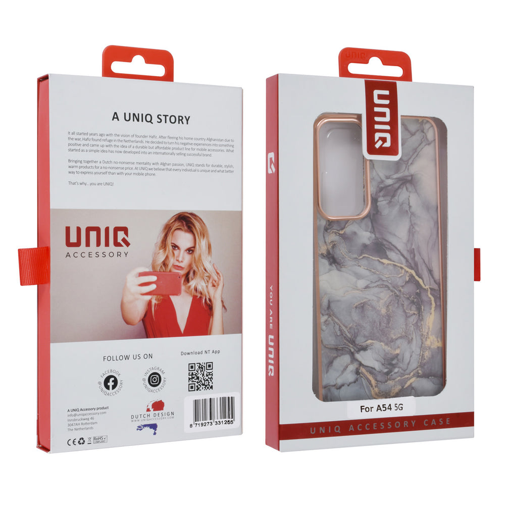 UNIQ Accessory Samsung Galaxy A54 5G TPU Backcover - Marble Grey-Hoesjes-Ilumina Benelux