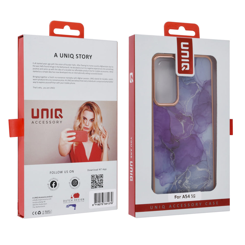 UNIQ Accessory Samsung Galaxy A54 5G TPU Backcover - Marble Purple-Hoesjes-Ilumina Benelux