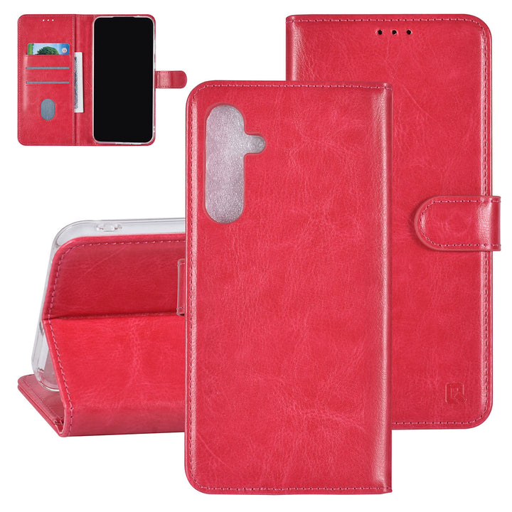 UNIQ Accessory Samsung Galaxy A55 Book Case hoesje 3 pasjeshouder - Felroze-Hoesjes-Ilumina Benelux