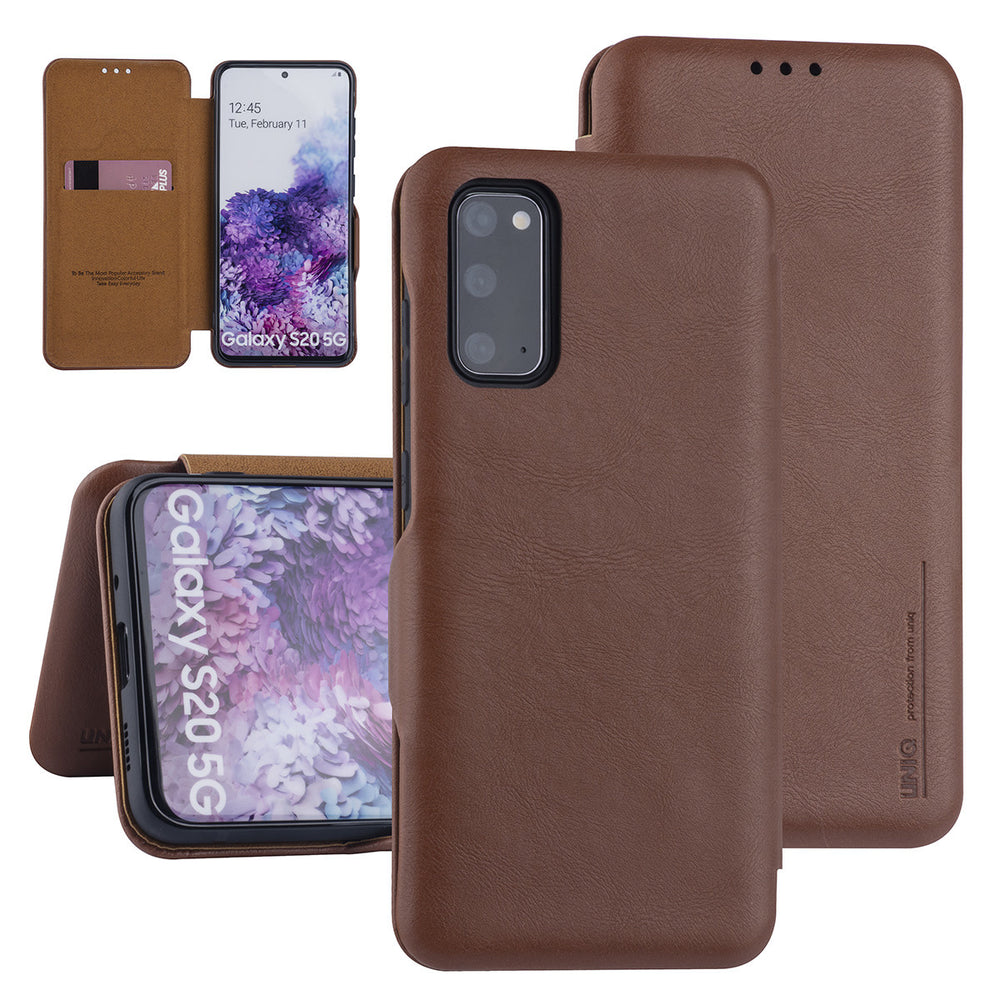 UNIQ Accessory Samsung Galaxy S20 Book Case hoesje - Bruin-Hoesjes-Ilumina Benelux