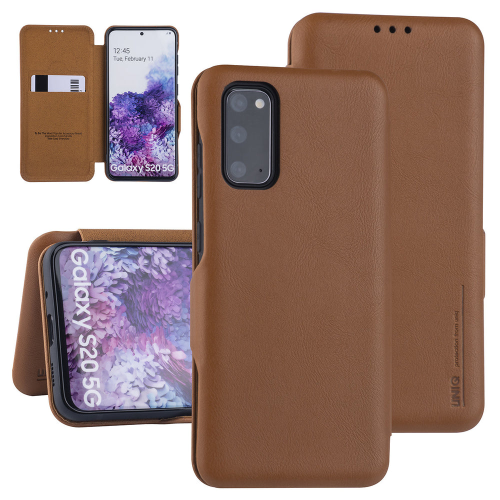 UNIQ Accessory Samsung Galaxy S20 Book Case hoesje - Licht Bruin-Hoesjes-Ilumina Benelux