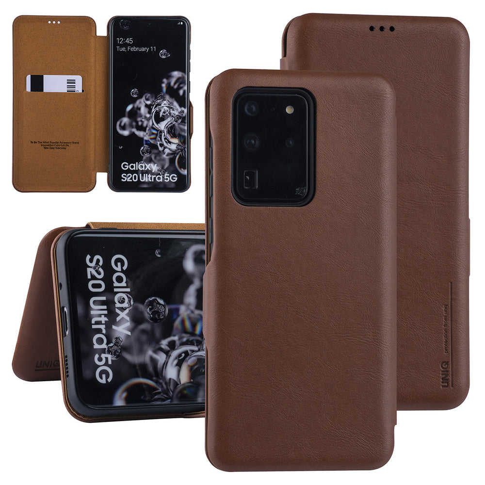 UNIQ Accessory Samsung Galaxy S20 Ultra Book Case hoesje - Bruin-Hoesjes-Ilumina Benelux